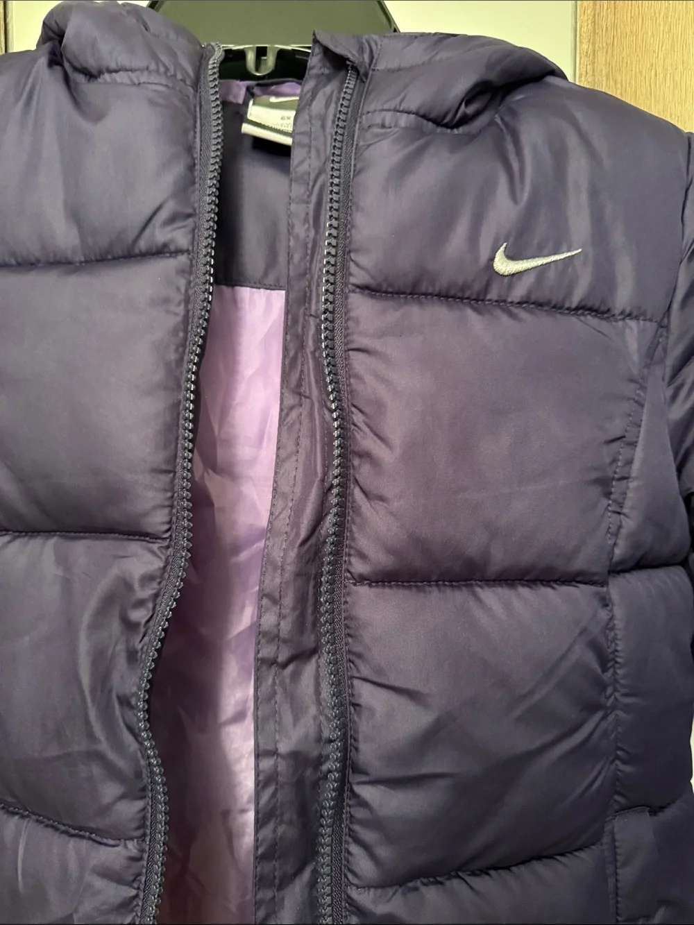 Nike Purple Kids Puffer Jacket with Hood